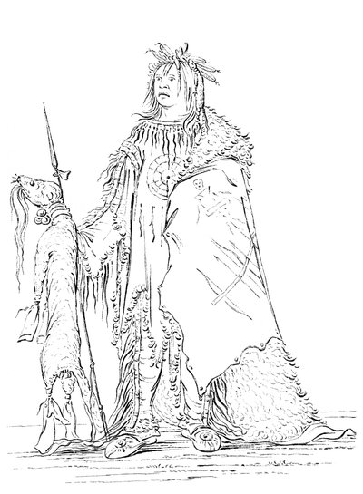 Ritratto di Iron Horn, uomo nativo americano, 1841 da Myers and Co