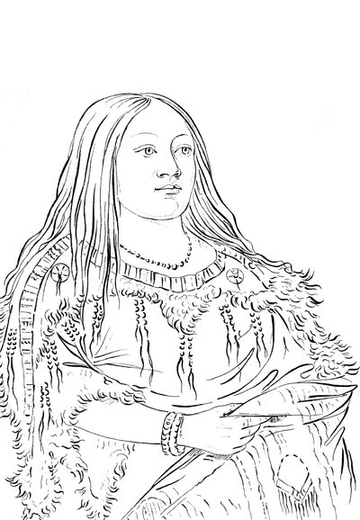 Ritratto di una donna nativa americana, 1841 da Myers and Co