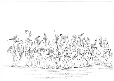 Danza degli schiavi, Sac e Fox, Rock Island, Alto Mississippi, 1841 da Myers and Co
