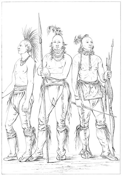Tre coraggiosi Osage, 1841 da Myers and Co