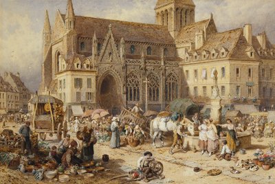 A Gervaise, Falaise: Giorno di mercato da Myles Birket Foster