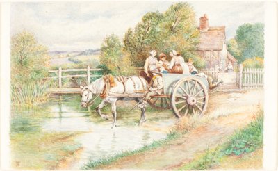 Bambini su un carro da Myles Birket Foster