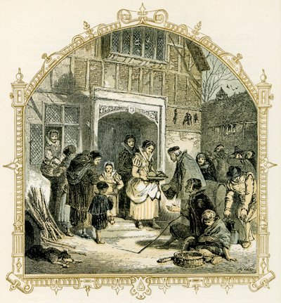 Scena natalizia elisabettiana da Myles Birket Foster