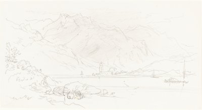 Lago in un paesaggio montuoso da Myles Birket Foster