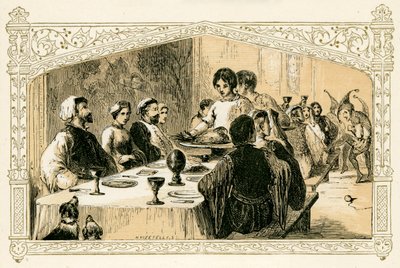 Festa di Natale medievale da Myles Birket Foster
