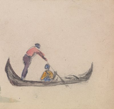 Uno di un gruppo di tre studi di gondole da Myles Birket Foster