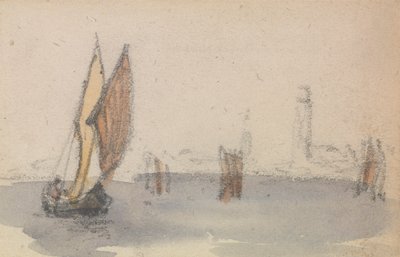 Uno di un gruppo di tre studi sulla laguna veneziana da Myles Birket Foster
