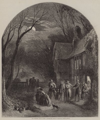 Il ritorno a casa da una festa di Natale da Myles Birket Foster