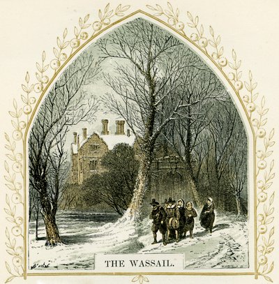 Il Wassail - illustrazione di Birket Foster da Myles Birket Foster