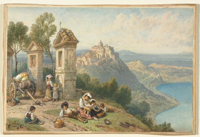 Veduta di Castel Gandolfo da Myles Birket Foster