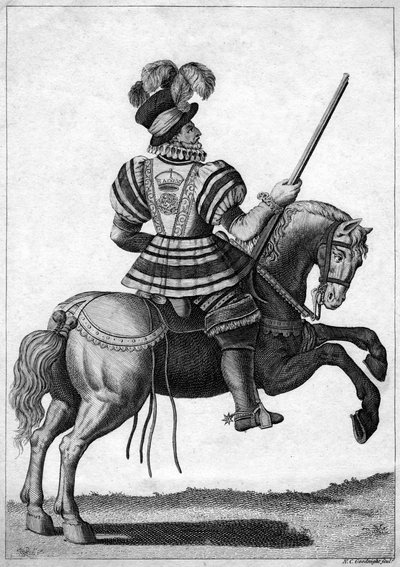 Un guardia del corpo, al servizio della regina Elisabetta I durante un viaggio da N. C. Goodnight