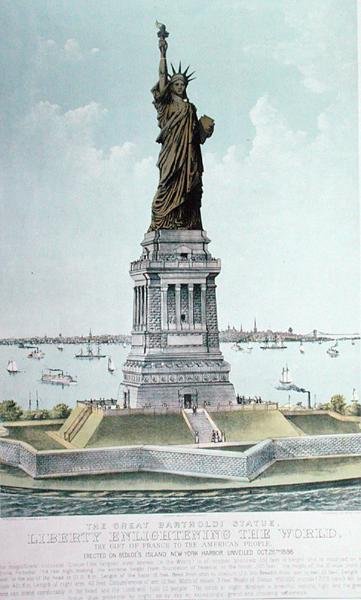 La Grande Statua di Bartholdi, La Libertà che Illumina il Mondo da Currier and Ives