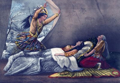 La morte di Minnehaha Illustrazione di Currier & Ives. 1867 da N. Currier and Ives J.M.