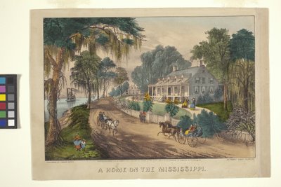 Una casa sul Mississippi da N. and Ives J.M. (1824 95) Currier