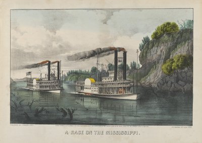 Una corsa sul Mississippi da Currier and Ives