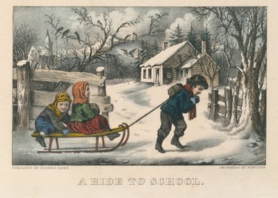 Una corsa a scuola da Currier and Ives