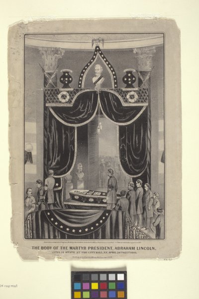 Corpo del presidente martire, Abraham Lincoln da N. and Ives J.M. (1824 95) Currier