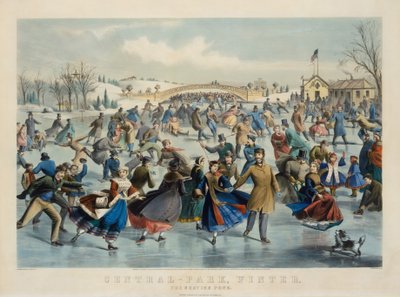 Central Park, inverno - Lo stagno per il pattinaggio da Currier and Ives