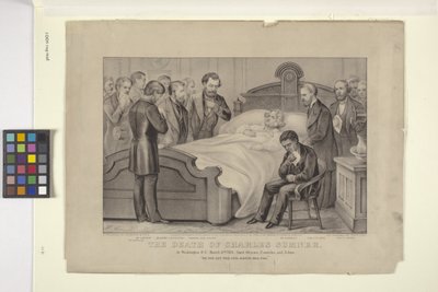 La morte di Charles Sumner da N. and Ives J.M. (1824 95) Currier