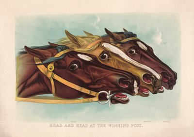 Testa a testa al traguardo di Currier & Ives da Currier and Ives