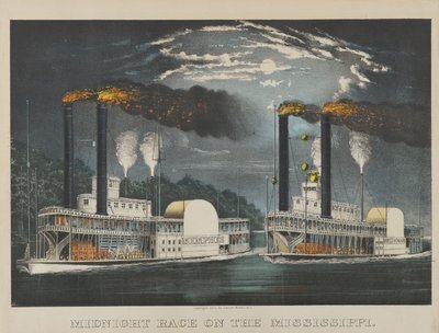 Corsa di mezzanotte sul Mississippi da Currier and Ives