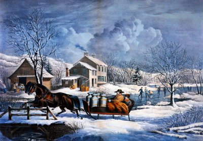 Nuova Inghilterra in inverno da Currier and Ives