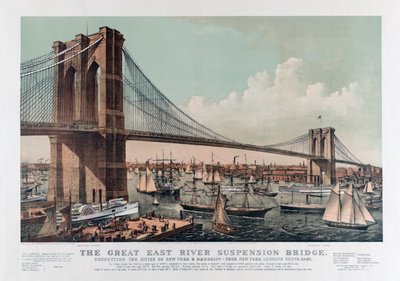 Il ponte di Brooklyn di Currier & Ives, c.1892 da Currier and Ives