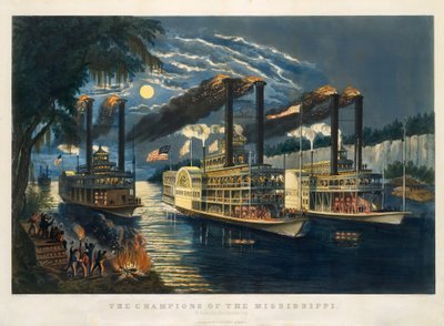 I Campioni del Mississippi – "Una Corsa per i Corni di Cervo" da Currier and Ives