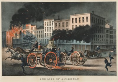 La vita di un pompiere, il sistema metropolitano da Currier and Ives