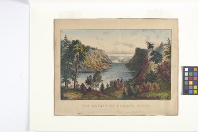 Lo sbocco del fiume Niagara da N. and Ives J.M. (1824 95) Currier