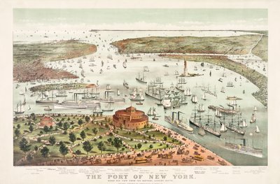 Il porto di New York di Currier & Ives da Currier and Ives
