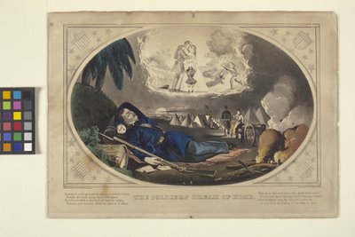 Il sogno del soldato di casa da N. and Ives J.M. (1824 95) Currier