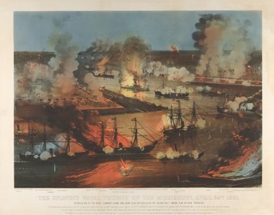 Il magnifico trionfo navale sul Mississippi, 24 aprile da Currier and Ives