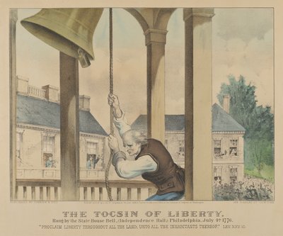 Il tocsin della libertà suonato dalla campana della State House, Filadelfia il 4 luglio 1776 da Currier and Ives