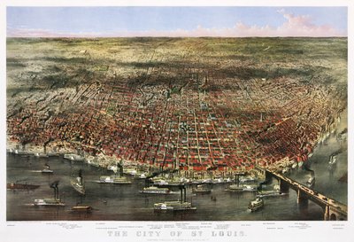 La città di St. Louis, c.1874 da Currier and Ives