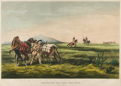 Trapper nella Prateria / Pace o Guerra? 1866 da Currier and Ives
