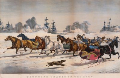 "Trotting Cracks" sulla neve da Currier and Ives