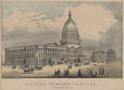 Campidoglio degli Stati Uniti, Washington, D.C. 1872 (litografia a colori) da Currier and Ives