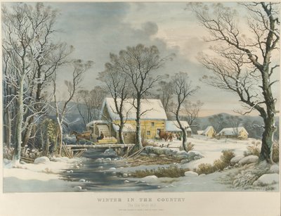 Inverno in campagna, il vecchio mulino da Currier and Ives