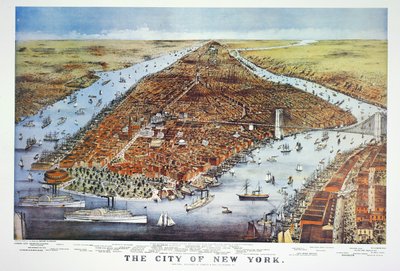 Città di New York, 1876 da N. and Ives, J.M. Currier