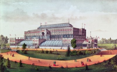 Horticultural Hall, Grande Esposizione Centennale degli Stati Uniti 1876 da N. and Ives, J.M. Currier