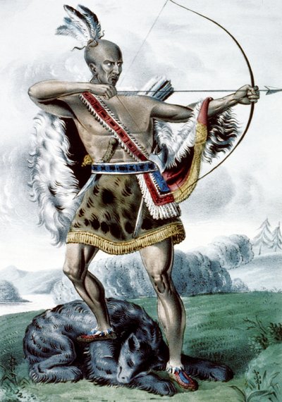 Cacciatore indiano, 1845 da N. and Ives, J.M. Currier