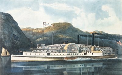 Il Battello a Vapore sul Fiume Hudson 