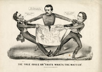 La vera questione o Ecco qual è il problema, 1864 da N. and Ives, J.M. Currier