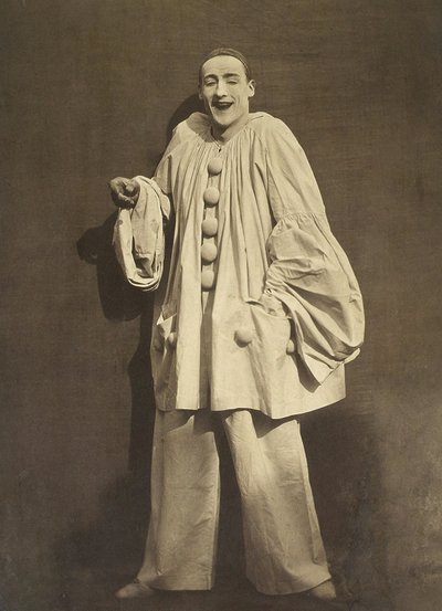 Pierrot che ride (mimo francese Charles Deburau), foto di Gaspard-Felix Tournachon aka Nadar, c. 1855 da Nadar