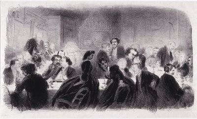 Litografia anonima che rappresenta personalità letterarie e artistiche negli anni 1850 da Nadar