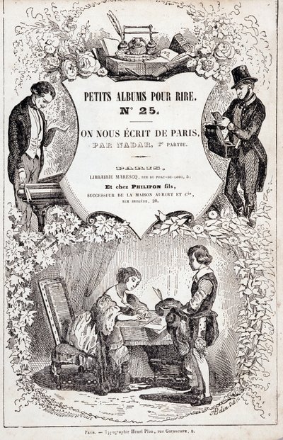 Frontespizio di "Piccoli album per ridere numero 25. Ci hanno scritto da Parigi. Seconda parte", 1850 (incisione) da Nadar