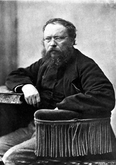 Pierre Joseph Proudhon (1809-1865) sindacalista socialista francese e teorico politico, foto di Gaspard Felix Tournachon detto Felix Nadar (1820-1910) nel 1865 da Nadar