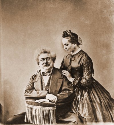 Ritratto di Alexandre Dumas padre, romanziere 1802-1870 e sua figlia Marie Dumas 1831-1878 (foto) da Nadar