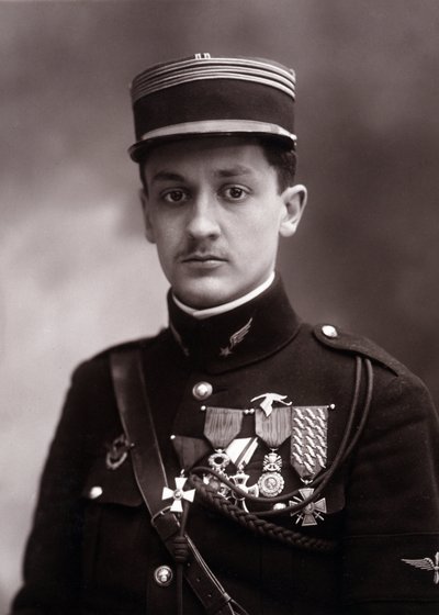 Ritratto di Georges Guynemer (1894-1917), pilota di guerra francese morto nella Prima Guerra Mondiale 1914-1918 (foto) da Nadar